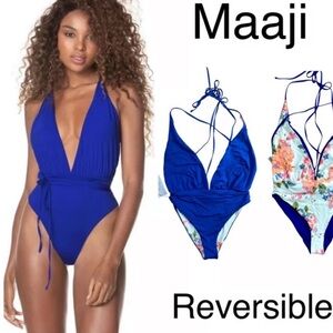 MAAJI SAFARI REVERSIBLE ONE PIECE BATHING SUIT SWIMSUIT MEDIUM